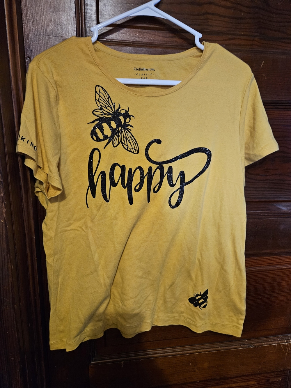 croft & barrow Yellow Bee "Happy" Graphic Tee